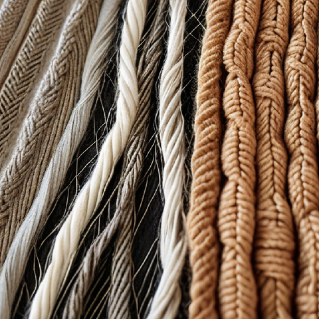 **

Prompt: Close-up of various fabric samples (wool, silk, cotton) with different textures and patterns, some subtly flawed. Focus on the details highlighting the weave and potential imperfections. Soft, natural lighting.

**